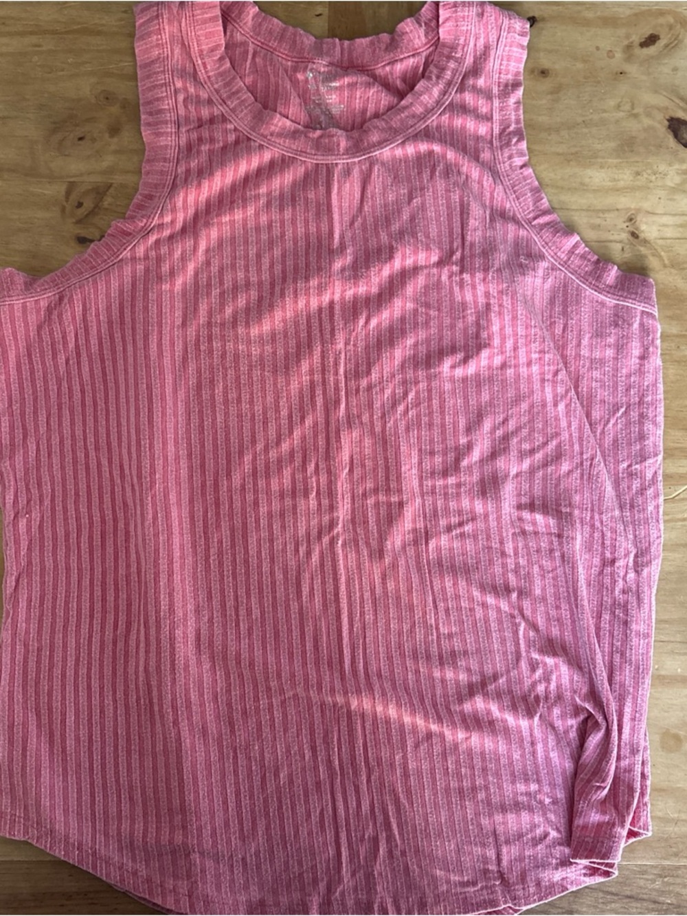 Sleeveless Ribbed Pink Tank Top